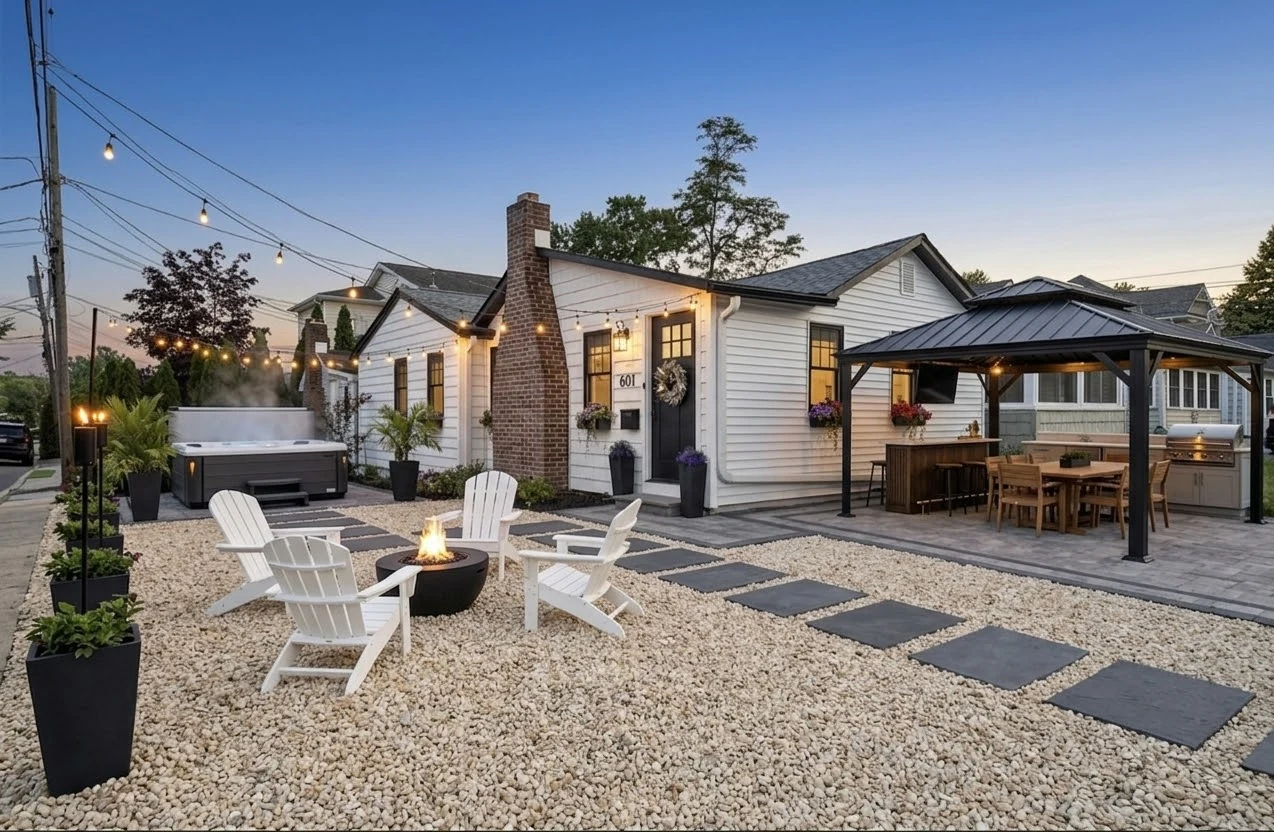 The Salted Cottage, a white clapboard cottage in Spring Lake, New Jersey